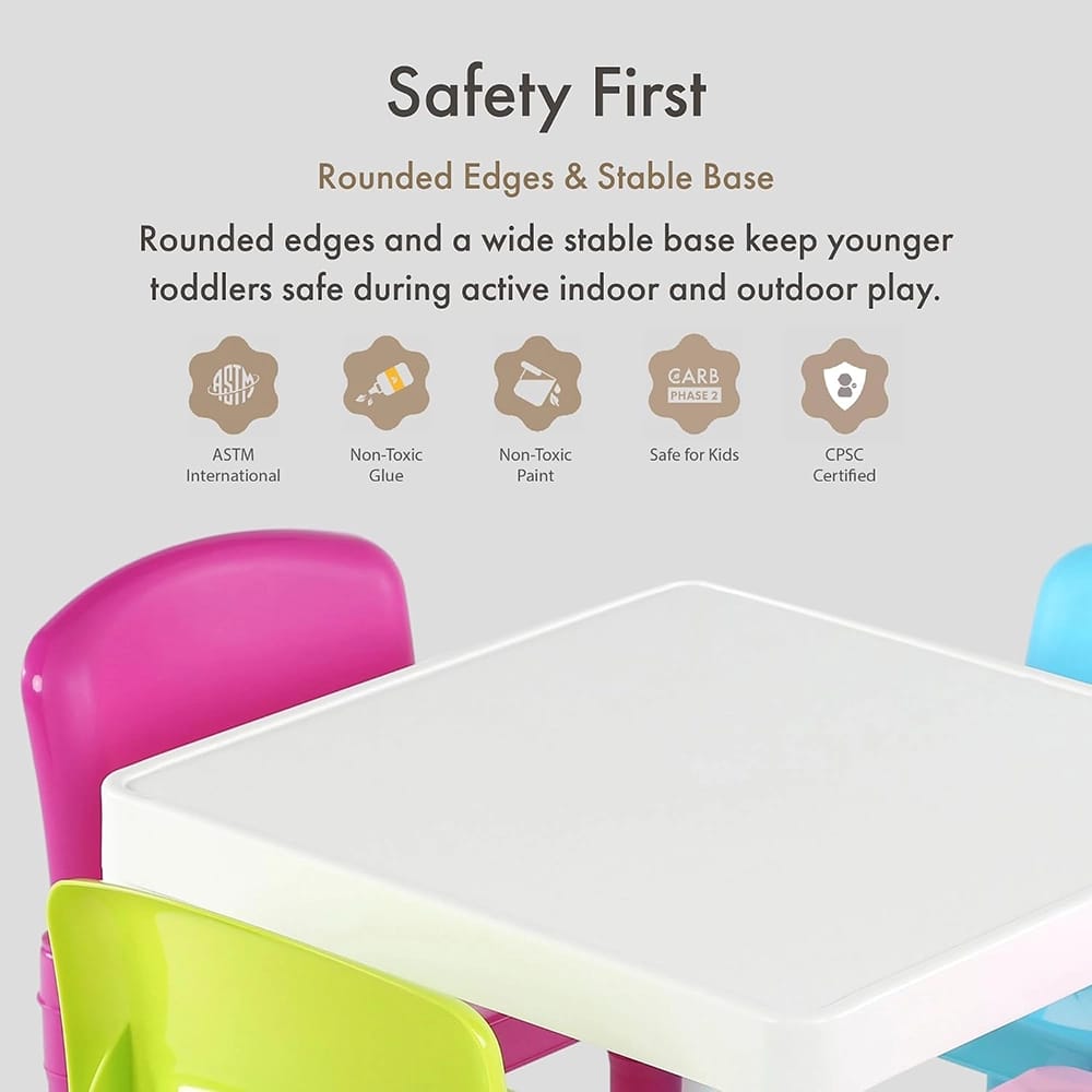 Humble Crew Plastic Table and Chair Set for Kids