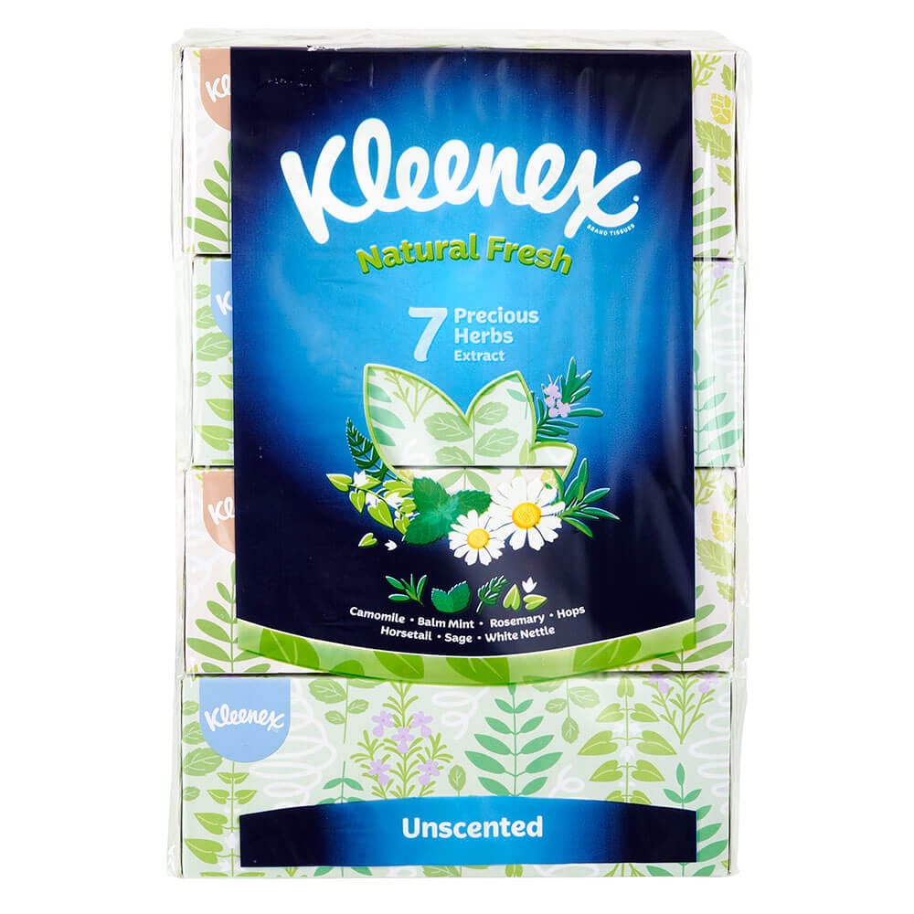 Kleenex Natural Fresh Unscented Tissues, 4 Pack