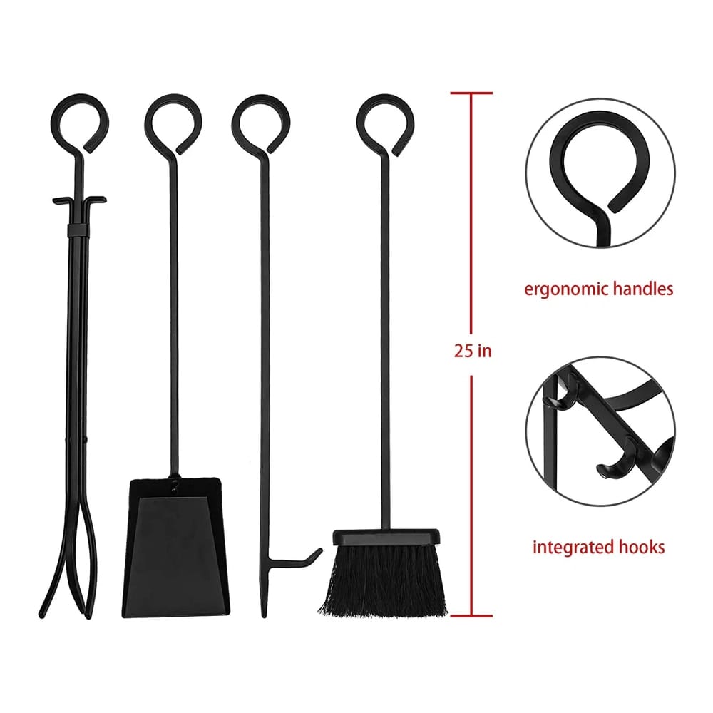 Amagabeli Fireplace Log Rack with Tool Set
