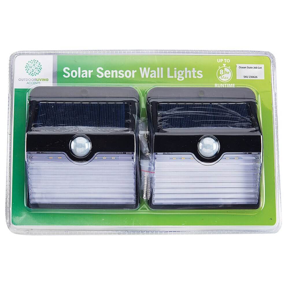 Outdoor Living Accents Solar Sensor Wall Lights, 2 Count