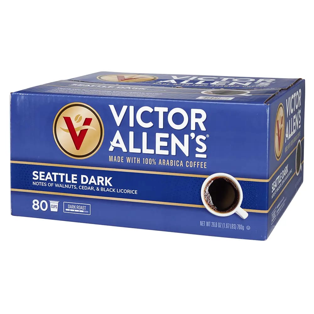 Victor Allen's Seattle Dark Roast Coffee Cups, 80 Count