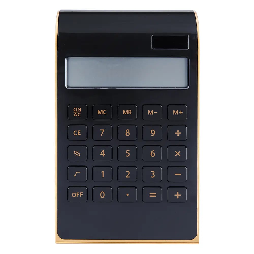 School Supplies Solar Powered 10-Digit Slim Desktop Calculator with Battery for Backup