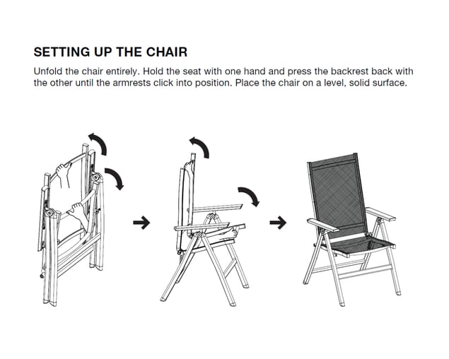 Barbeques Galore Frankie Folding Recliner Chair, Bone