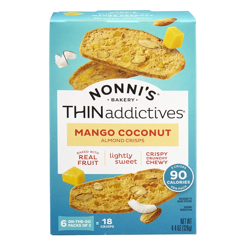 Nonni's THINaddictives Mango Coconut Almond Crisps, 4.4 oz