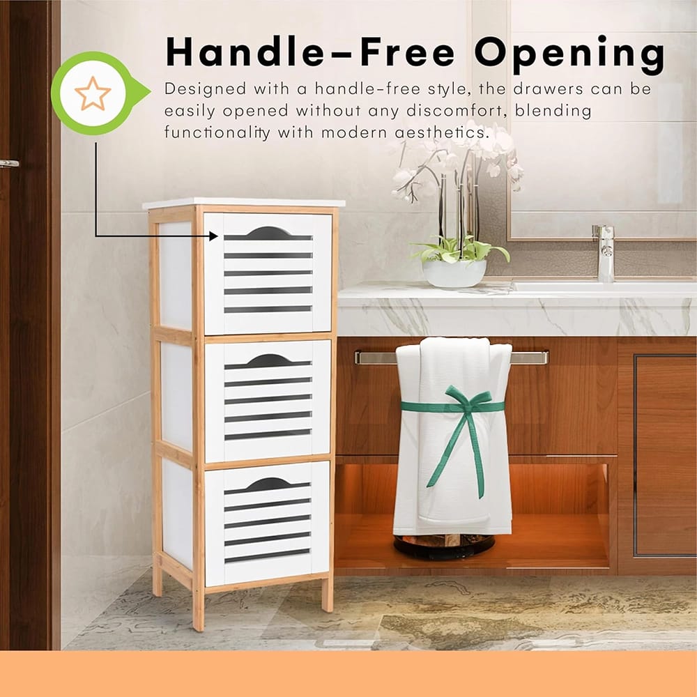 Prosumers Choice Wooden Bedroom Cabinet, Natural/White