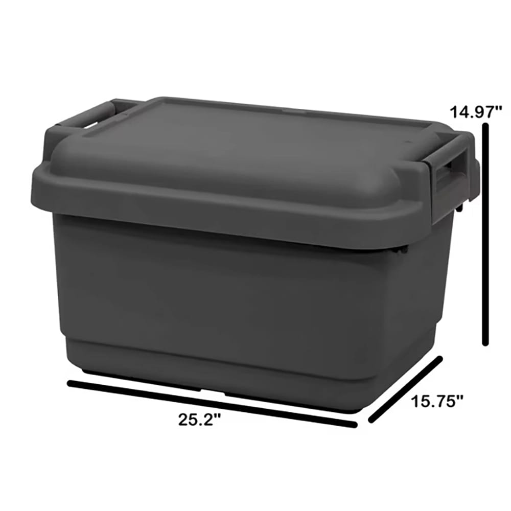 JEJ Astage 14 Gallon Heavy-Duty Sturdy Tote Box, Dark Gray