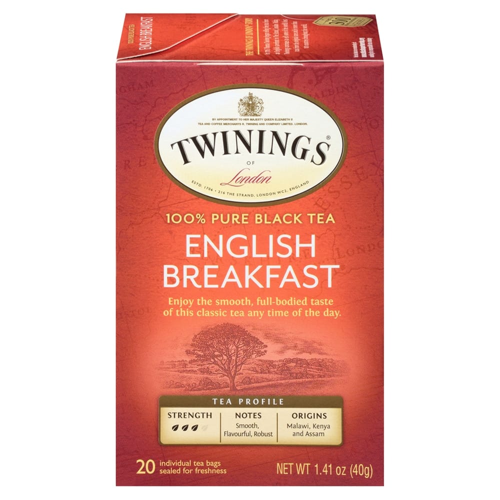 Twinings of London English Breakfast Black Tea Bags, 20 Count