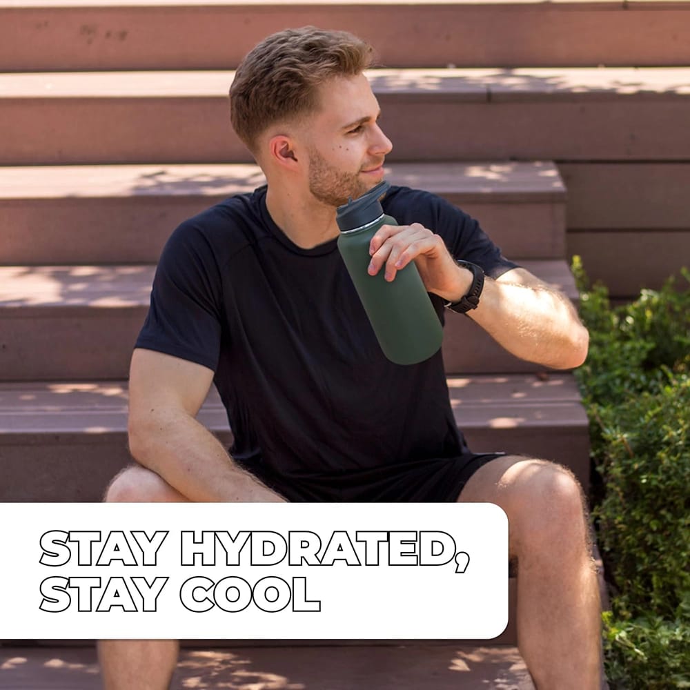 HYDRATE 32 oz Water Bottle, Green