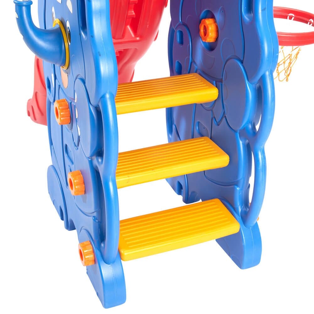 Prextex Kids' Elephant Play Slide with Basketball Hoop