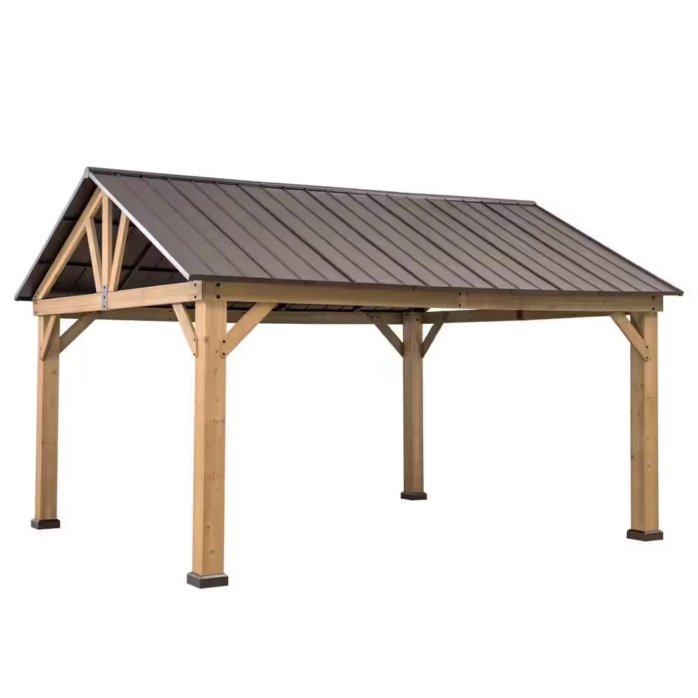 Liberty 13' x 15' Cedar Wood Hard Top Gazebo