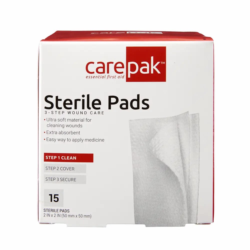 carepak 2" Sterile Pads, 15 Count