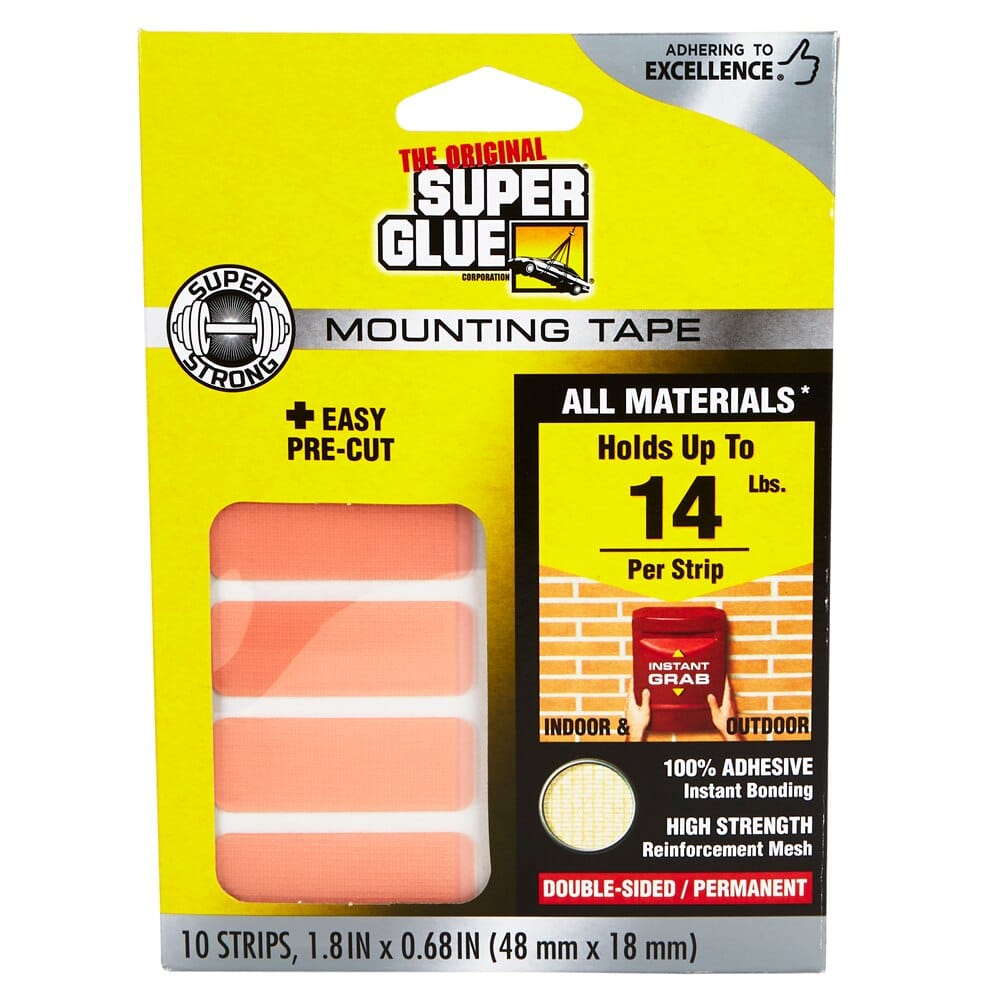 The Original Super Glue Tape Mounting Strips, 10 Piece