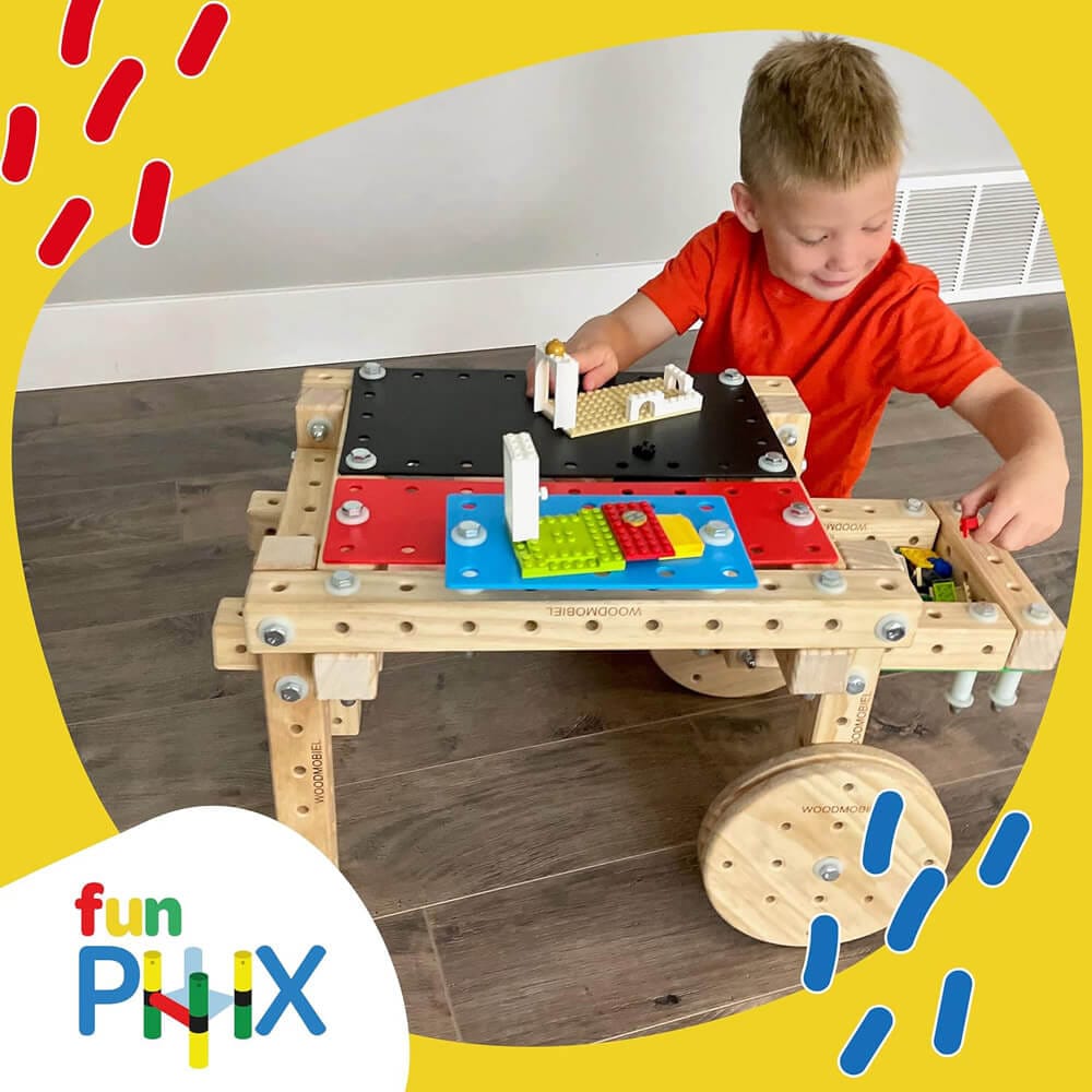 Funphix 272-Piece Wooden Building Blocks Set for Kids