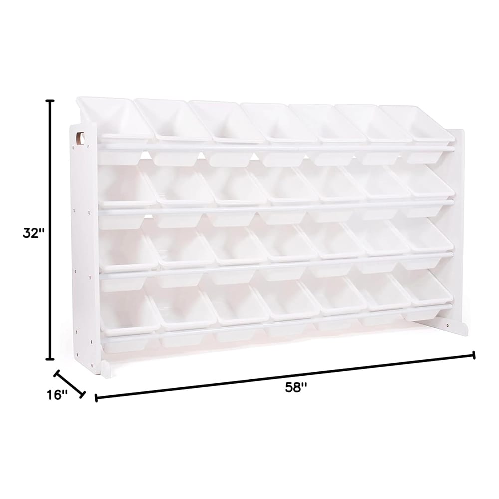 Humble Crew Mega Toy Organizer with 28 Storage Bins, White