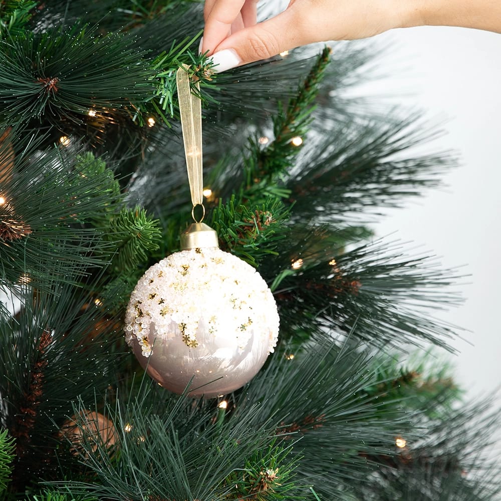 Famous Brand Soft Snow Glass Ornament Set, 12 Pack