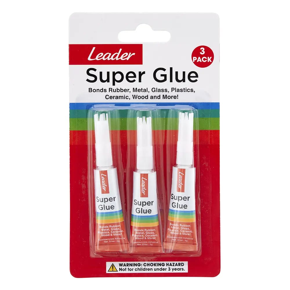 Leader Super Glue, 3 Count