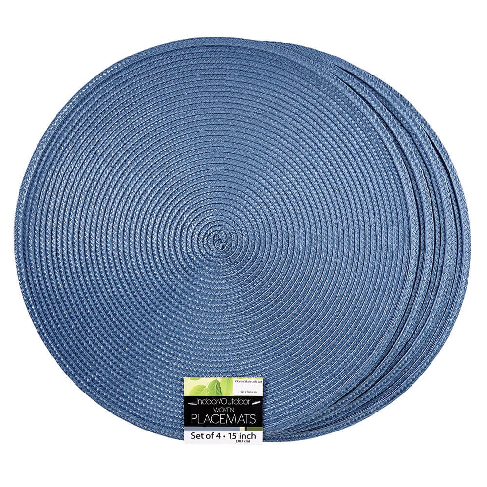 Indoor/Outdoor Round Woven Placemats, Set of 4