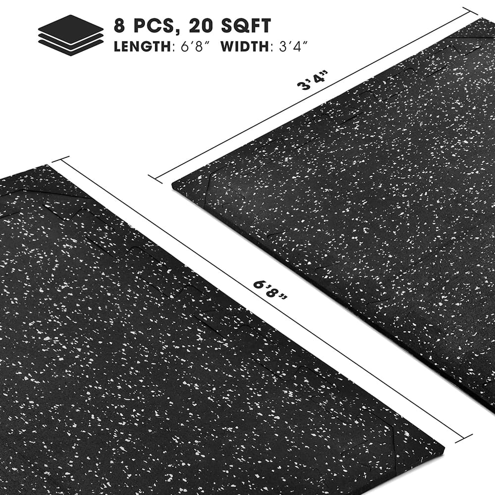 Yes4All High Density Interlocking Rubber Floor Tiles, Gray