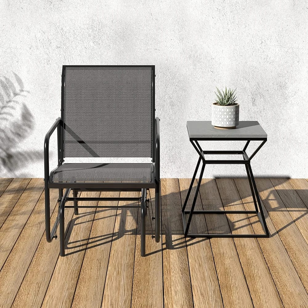 Outdoor Patio Glider Chair, Black