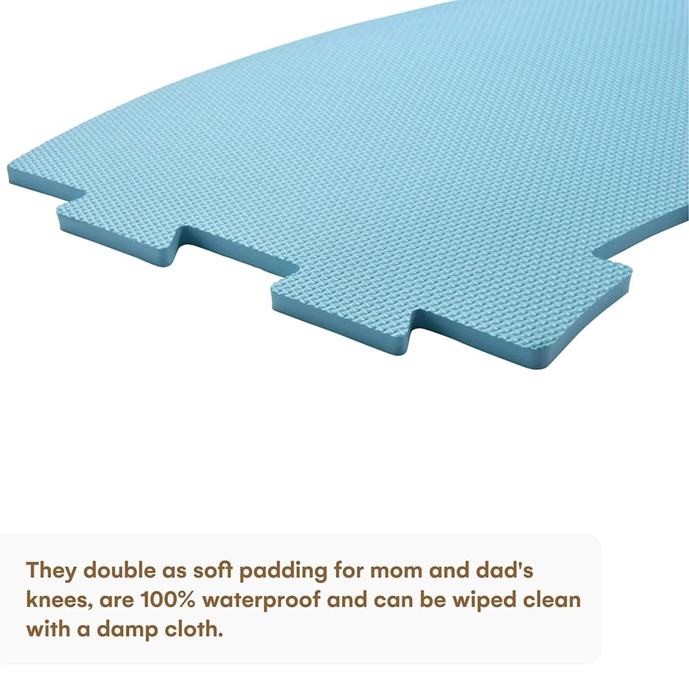 Childlike Behavior Foam Play Mat, Blue/Tan