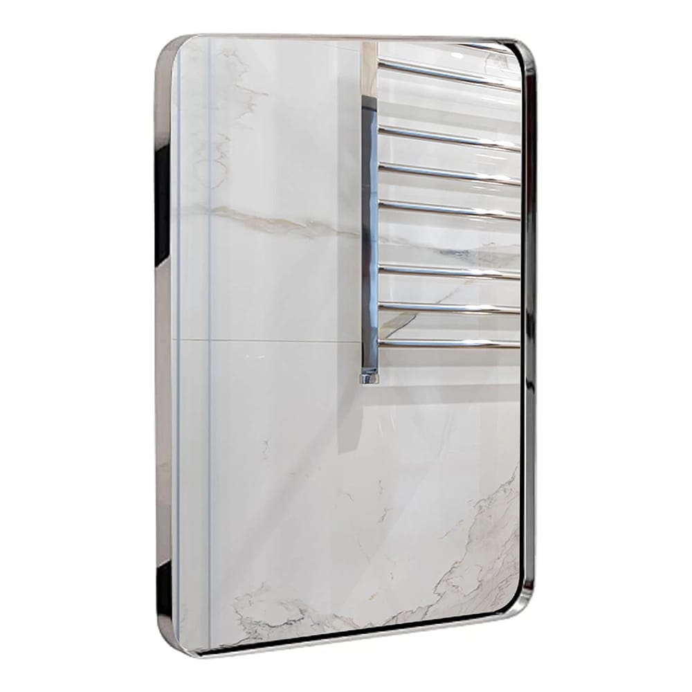 Hamilton Hills 22" x 30" Metal Frame Mirror, Silver