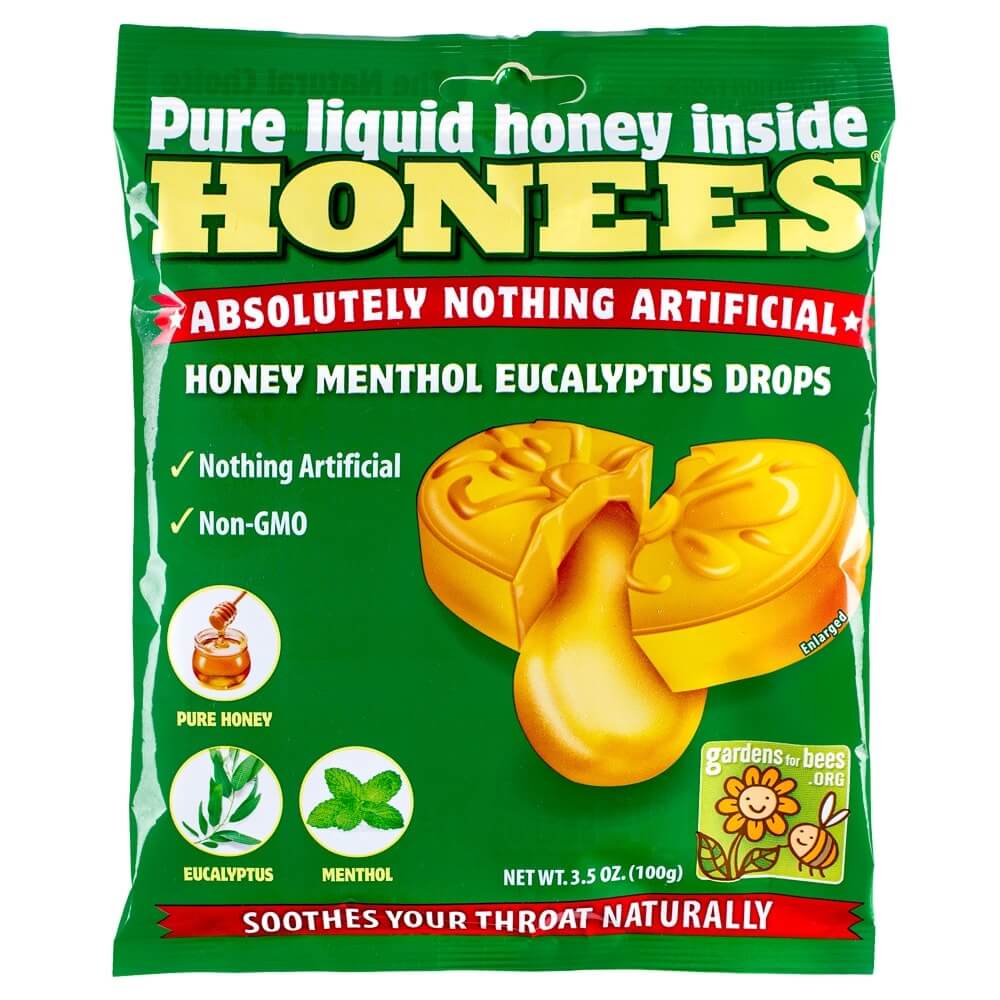 Honees Honey Menthol Cough Drops, 20-count