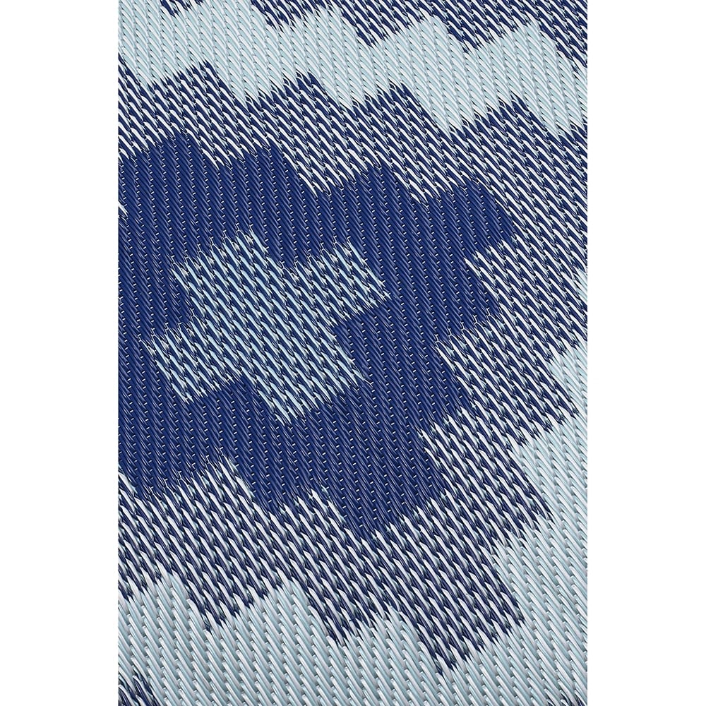 FH Home Reversible Outdoor Area Rug, 5' x 8', Aztec Kilim-Blue Multi