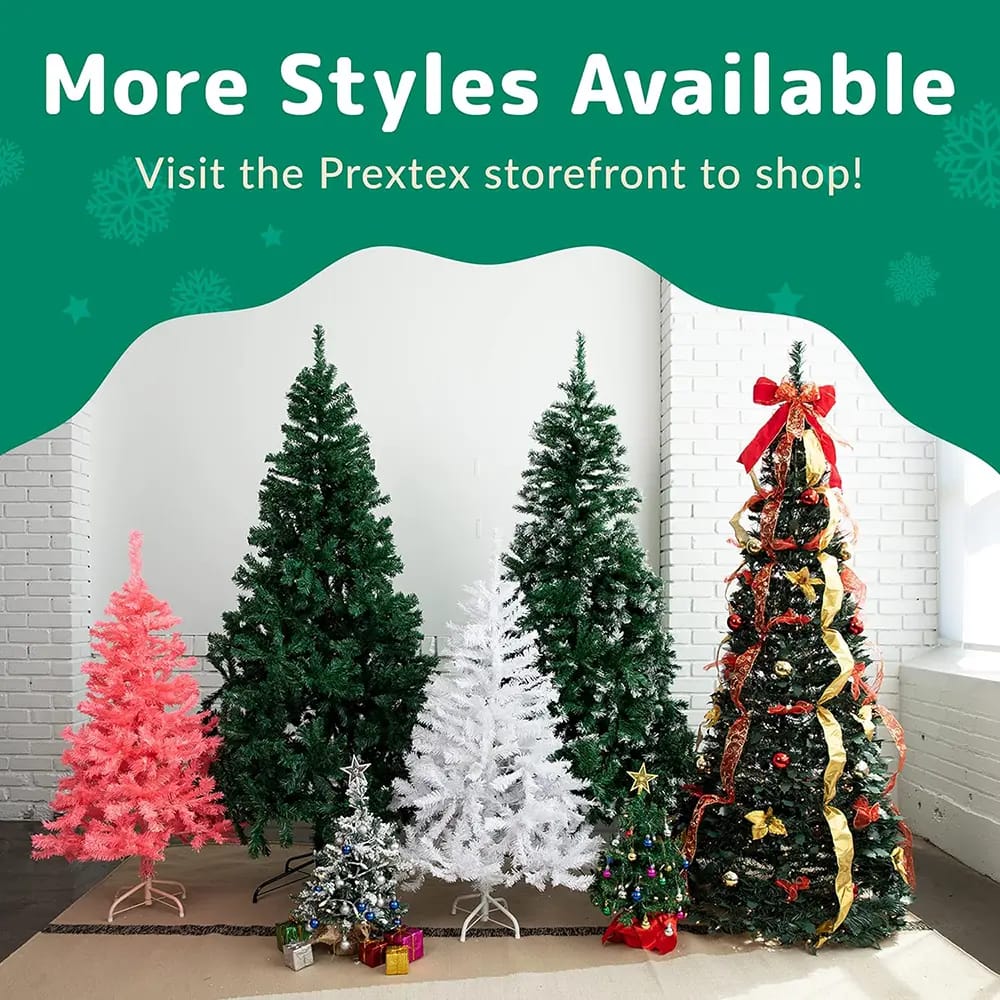 Prextex 6' Premium Artificial Christmas Tree, Black