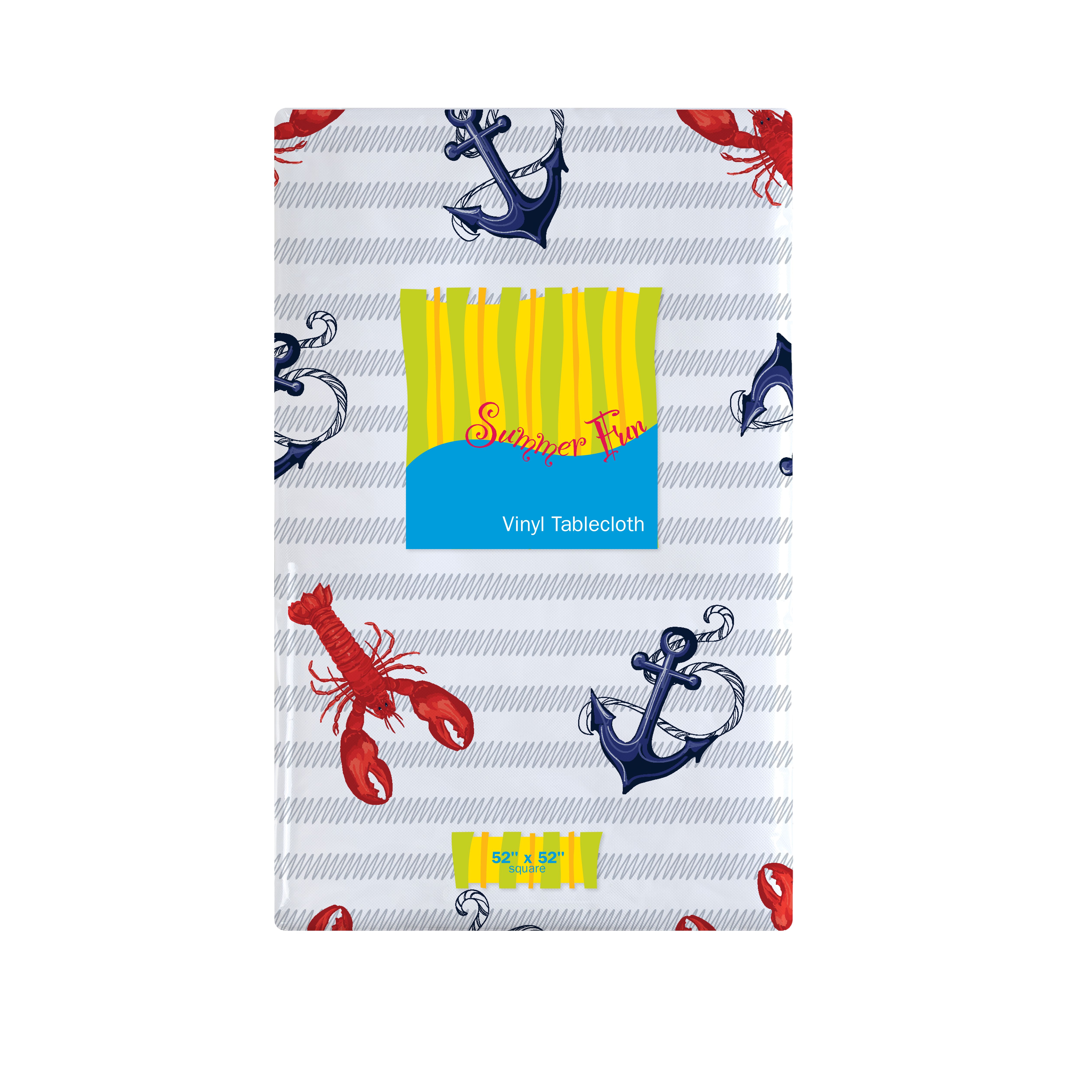 Coastal Vinyl Tablecloth with Flannel Backing