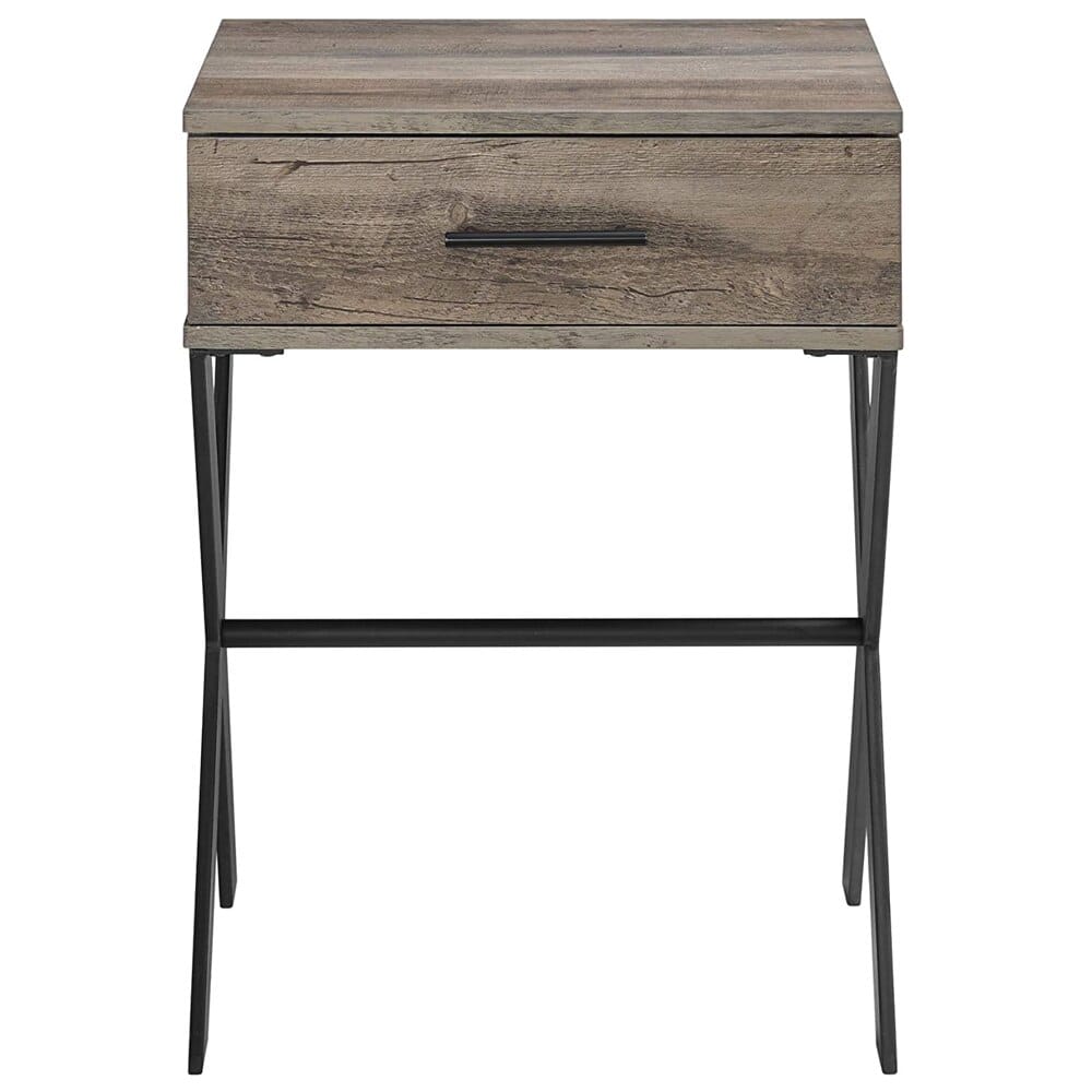 Walker Edison X-Leg Side Table, Gray Wash