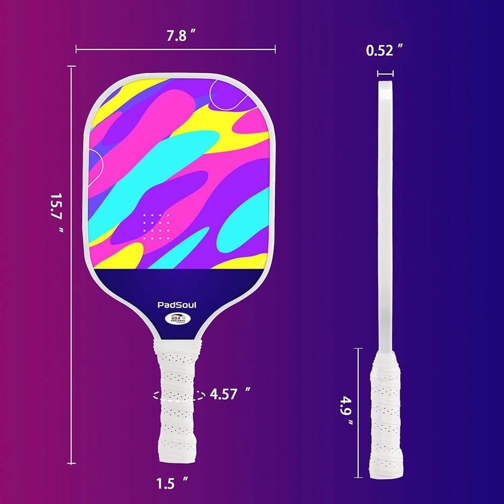 PadSoul Carbon Fiber Pickleball Paddle Set, Multi-Color