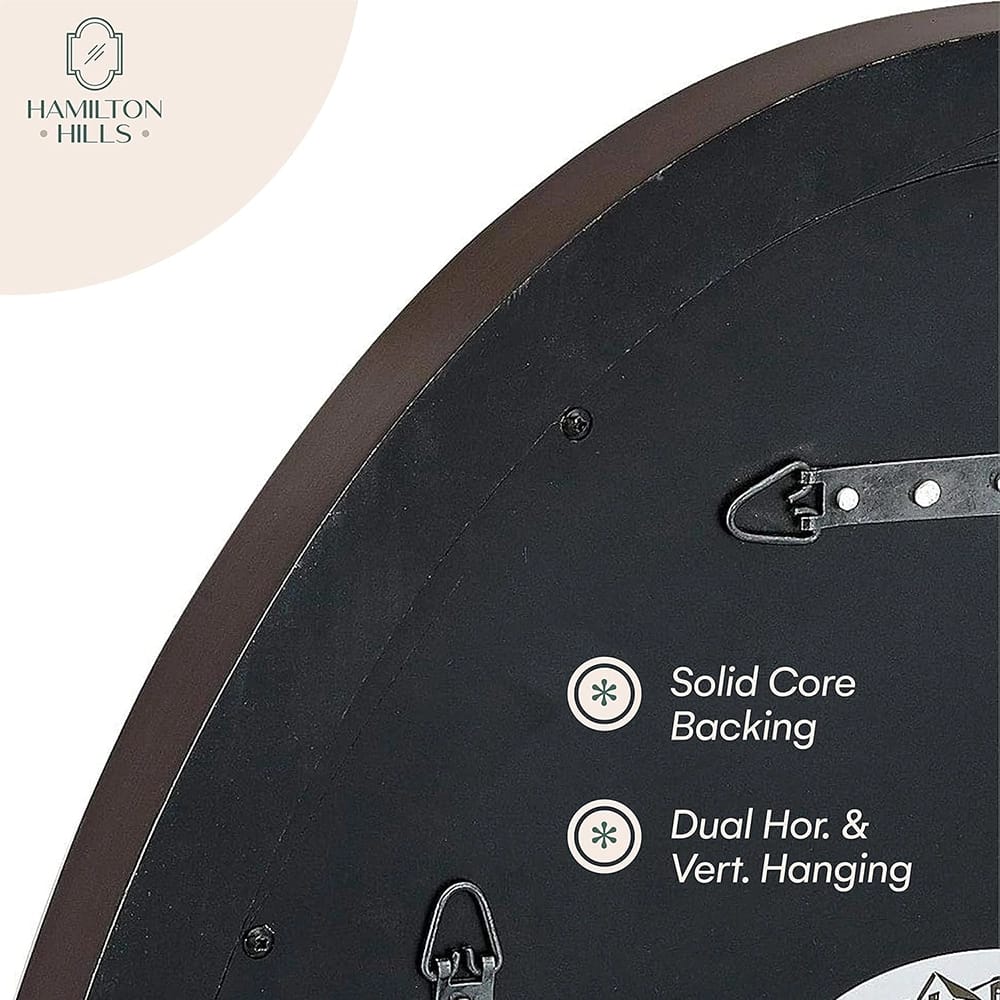 Hamilton Hills Oval Wall Mirror, Brushed Black, 24" x 36"