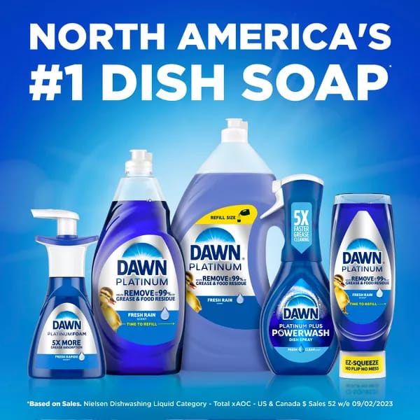 Dawn Platinum Dish Soap Liquid Refill, 54.8oz