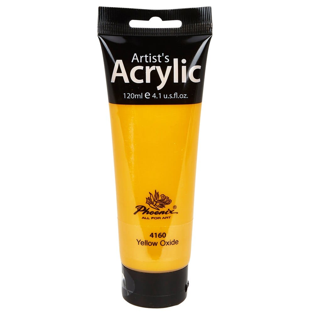 Phoenix Artist's Acrylic Paint, Yellow Oxide, 120 ml