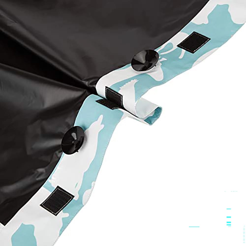 Portable Kids Travel Blackout Curtain Shade with Suction Cups, Teal Zoo