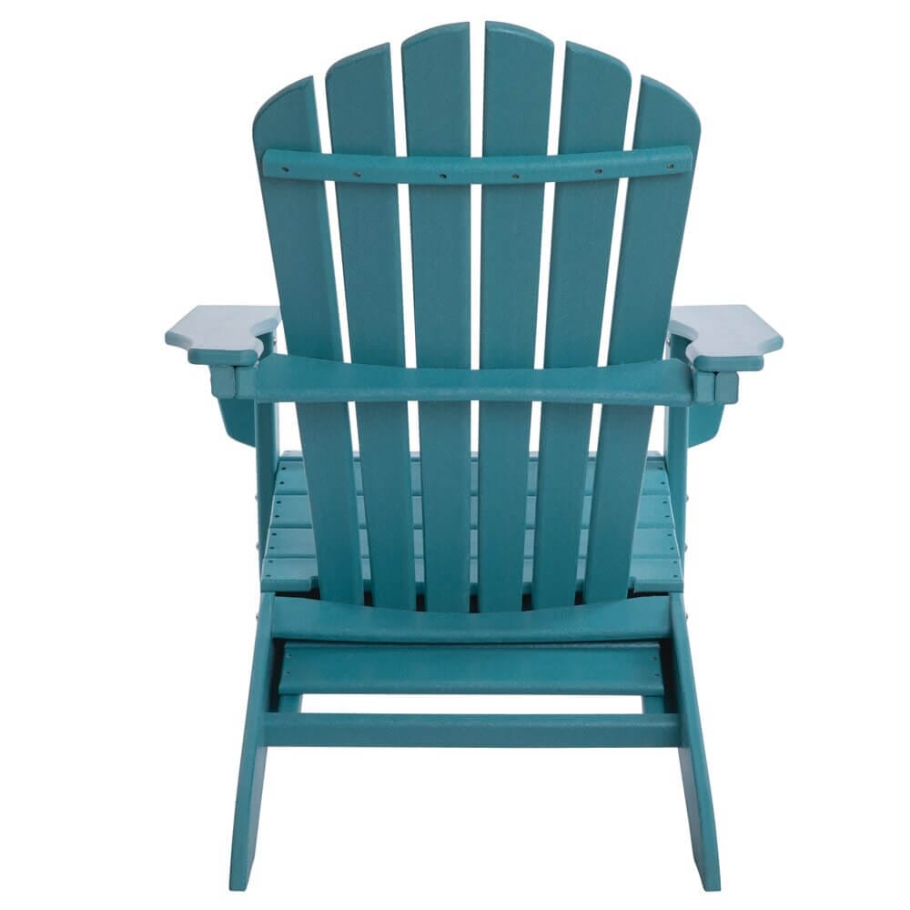 All-Weather Adirondack Chair with Ottoman, Blue