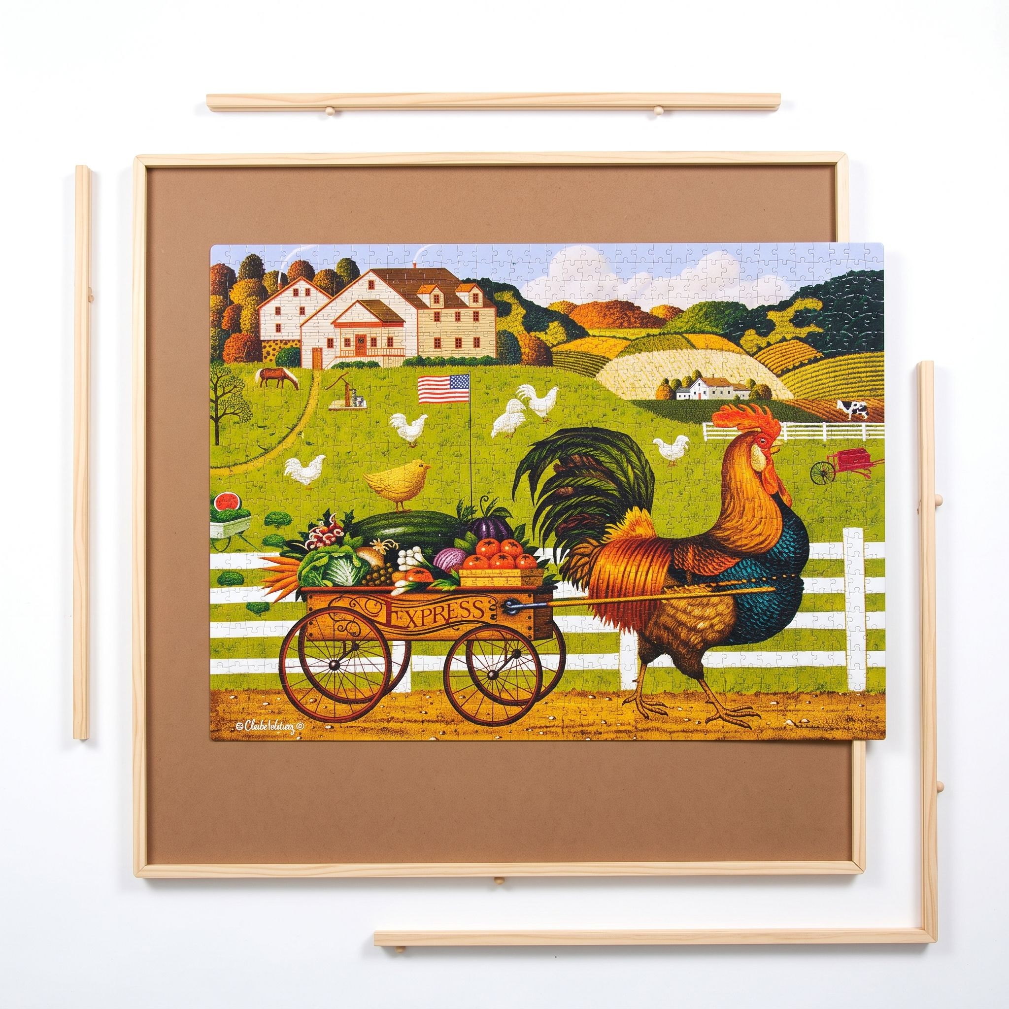 Wooden Puzzle Table with Drawers, 1,000 Piece Size
