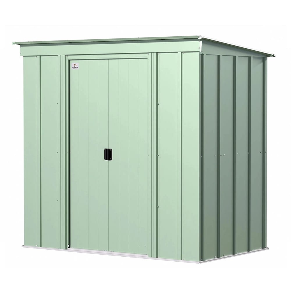 Arrow 6' x 4' Classic Galvanized Steel Metal Storage Shed, Sage