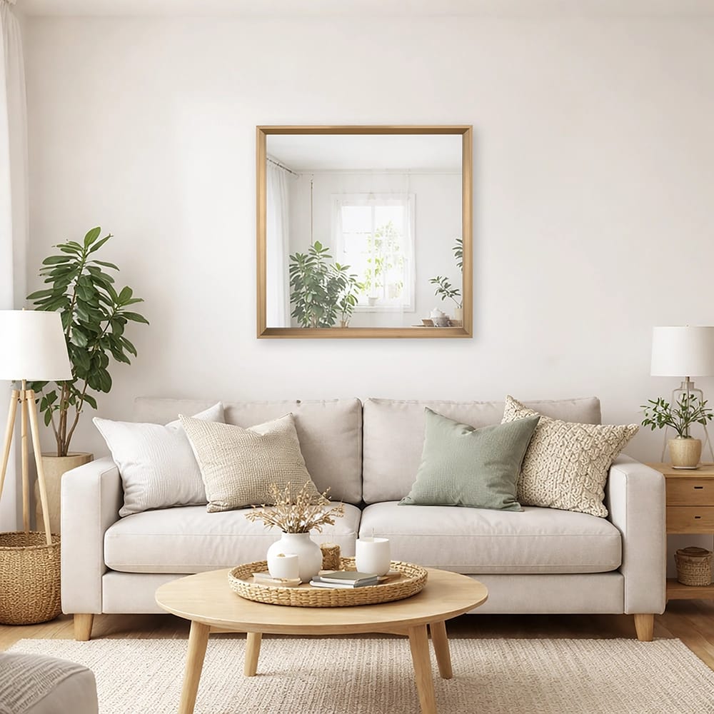 Hamilton Hills Squared Mirror, Brown, 25.5" x 25.5"