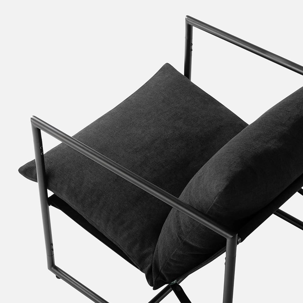Zinus Aidan Sling Accent Chair, Black, Set of 2