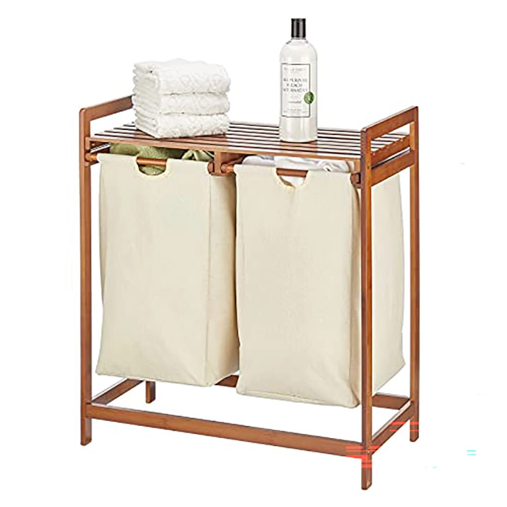 mDesign Freestanding Double Laundry Hamper