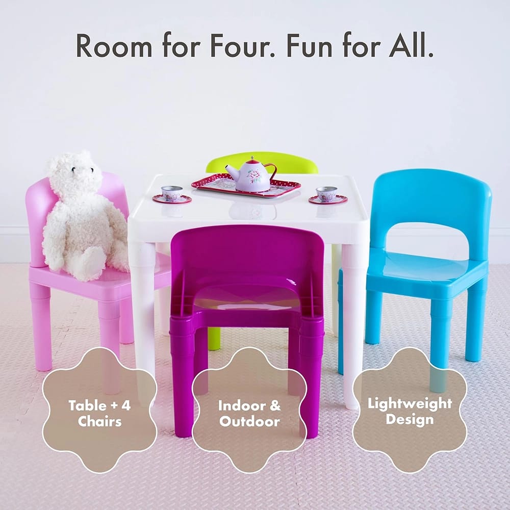 Humble Crew Plastic Table and Chair Set for Kids