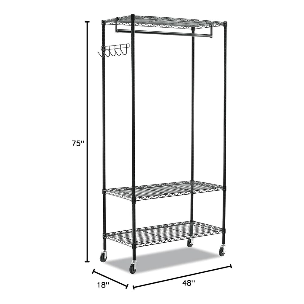 Alera Wire Shelving Garment Rack, Black