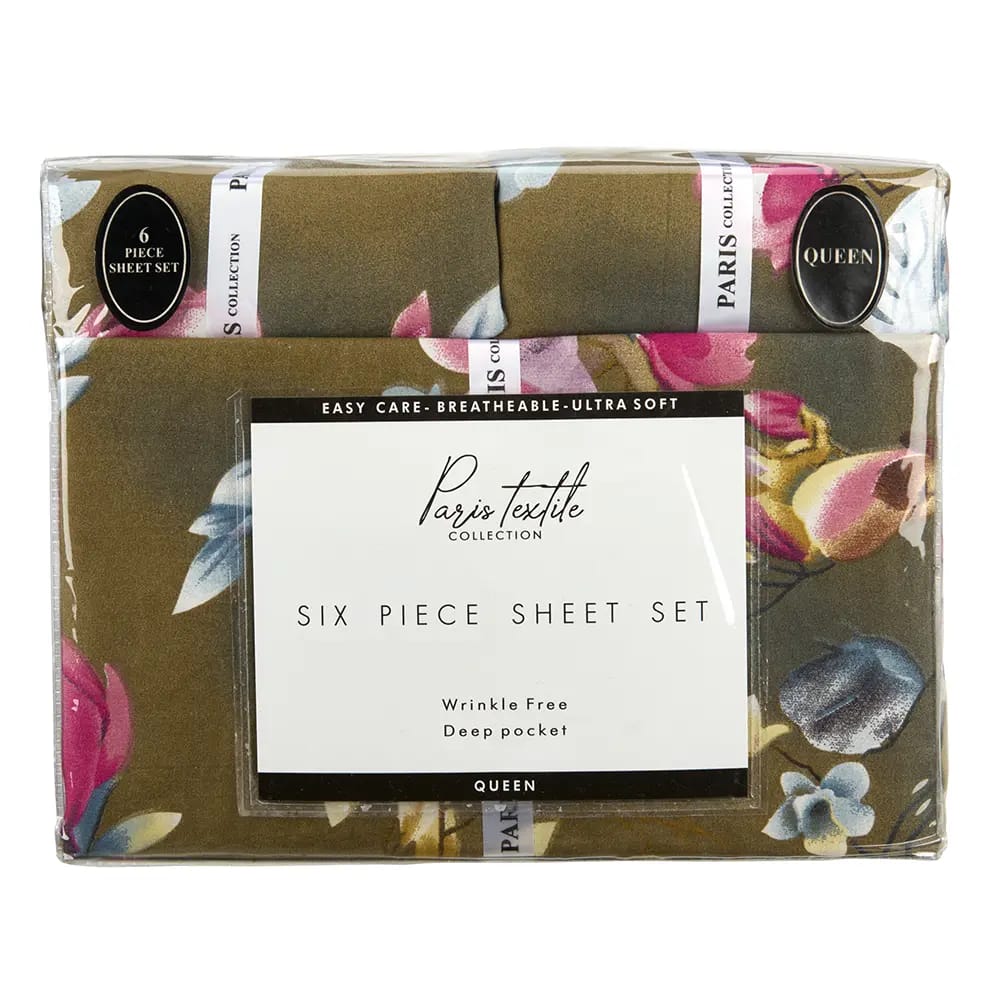 Paris Textile 6pc Sheet Set, Queen