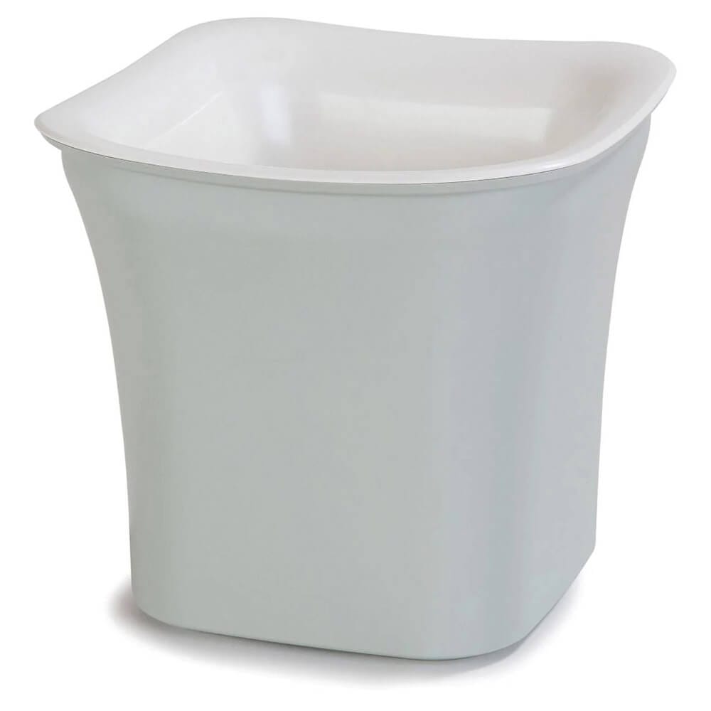 Carlisle Designer Coldmaster 2 qt Flared Square Crock, White/Pewter