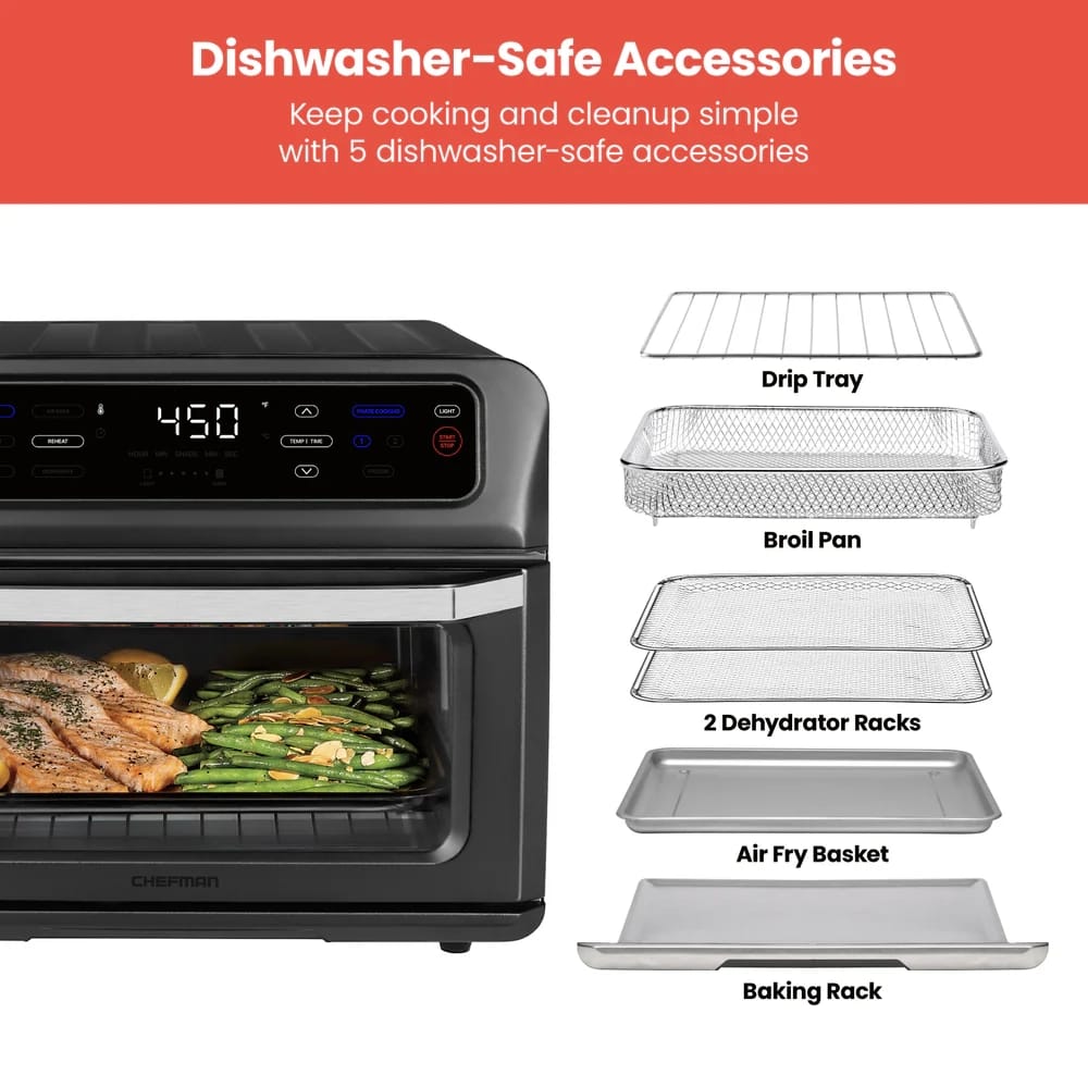 Chefman 20 Qt. Touch Air Fryer and Oven, Black