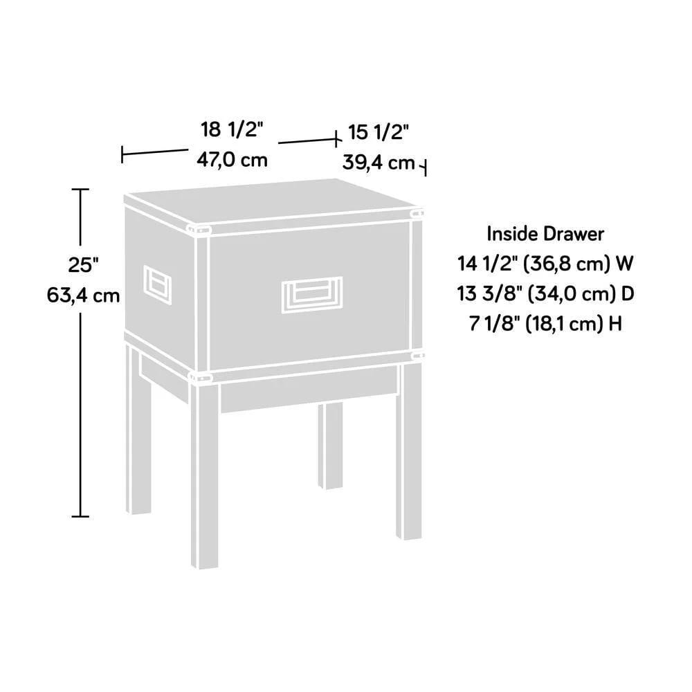 Sauder Vista Key Nightstand, Blaze Acacia Finish