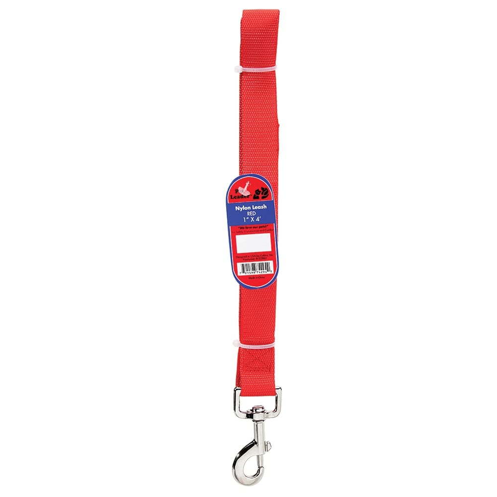 Pet Leader 1" x 4' Pet Leash in Red