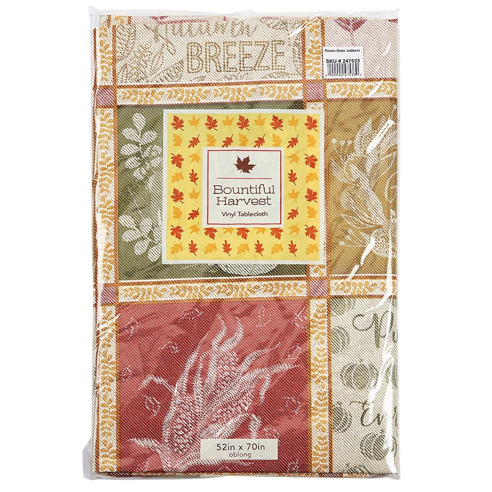 Bountiful Harvest Vinyl Tablecloth with Flannel Backing