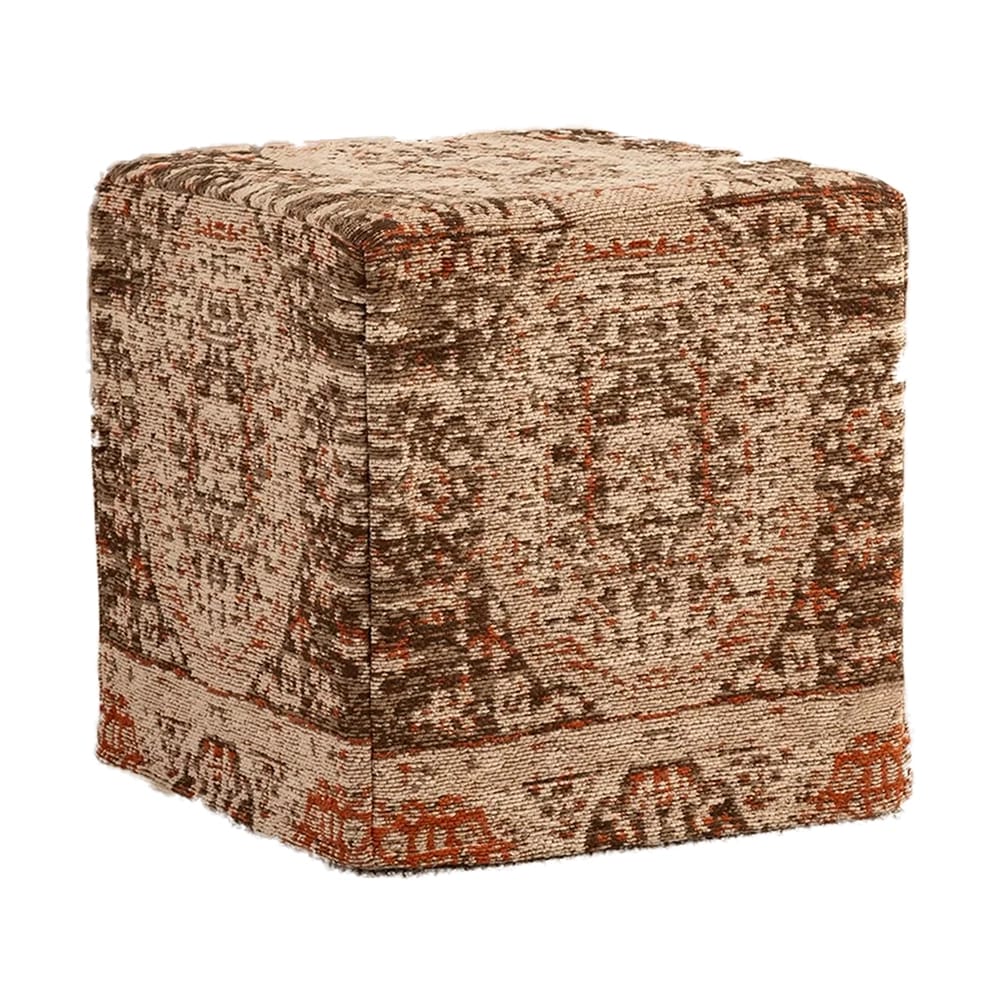 Albany Living Upholstered Square Ottoman, Brown